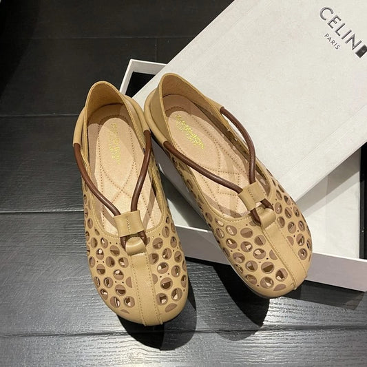 Hollow Out Soft Sole Leather Sandals